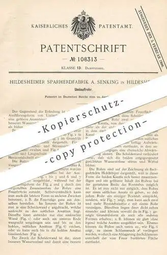 original Patent - Sparherdfabrik A. Senking , Hildesheim , 1898 , Umlaufrohr | Wasserkessel , Dampfkessel , Rohr !!!