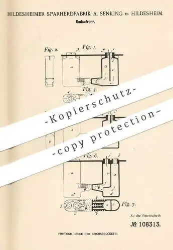 original Patent - Sparherdfabrik A. Senking , Hildesheim , 1898 , Umlaufrohr | Wasserkessel , Dampfkessel , Rohr !!!