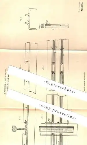 original Patent - R. Vignoul , Liège , Belgien , 1891 , Eisenbahn - Querschwelle aus Metall | Schwelle , Eisenbahnen !!!