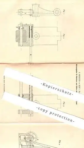 original Patent - E. Meister , Hof / Bayern , 1901 , Werkzeugschalter für Maschine zum Glätten von Leder | Gerber !!