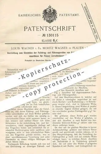 original Patent - Louis Wagner , Moritz Wagner , Plauen / Vogtland , 1900 , Fass , Fässer | Bierfass , Brauerei !!!