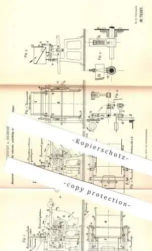 original Patent - C. Kattentidt , Hildesheim , 1892 , Absperrschiebersteuerung für Trommelkipper | Steuerung !!