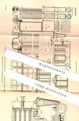 original Patent - Uwe Esmarch , St. Petersburg / Russland , 1882 , Trocknung von Raffinadezucker | Zucker , Zuckerfabrik