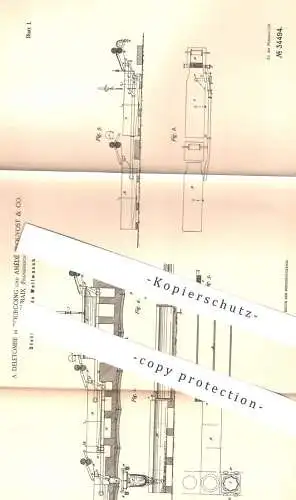 original Patent - A. Deletombe , Tourcoing , Amédé Prouvost & Co. Roubaix , Frankreich 1885 | Wollwaschmaschine | Wolle