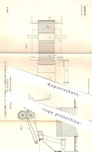 original Patent - A. Deletombe , Tourcoing , Amédé Prouvost & Co. Roubaix , Frankreich 1885 | Wollwaschmaschine | Wolle