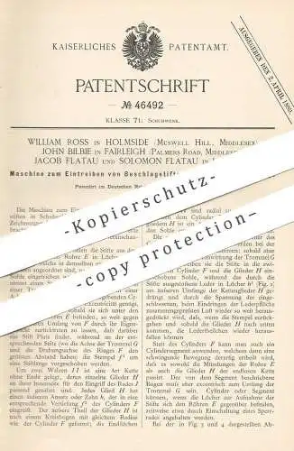 original Patent - William Ross , Holmside | John Bilbie , Fairleigh | Jacob & Solomon Flatau | Schuhsohle | Schuster !!!