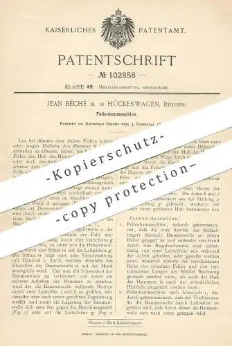 original Patent - Jean Bêché , Hückeswagen / Rheinpr. / Wuppertal , 1897 , Feilenhaumaschine | Feile , Feilen | Werkzeug