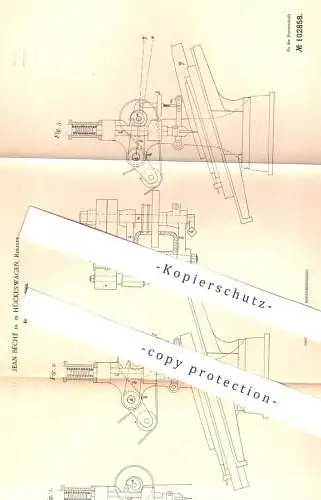 original Patent - Jean Bêché , Hückeswagen / Rheinpr. / Wuppertal , 1897 , Feilenhaumaschine | Feile , Feilen | Werkzeug