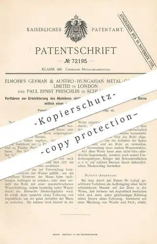 original Patent - Elmore's German & Austro Hungarian Metal Comp. Ltd. London | Paul Ernst Preschlin , Schladern | Rohr !