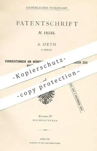 original Patent - A. Orth , Berlin , 1880 , Beförderung der Akustik | Schallwellen , Schallwirkung , Schall !!!