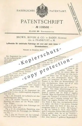 original Patent - Brown , Boveri & Co. , Baden / Schweiz , Frankfurt / Main , 1898 | Luftweiche für elektr. Fahrzeuge