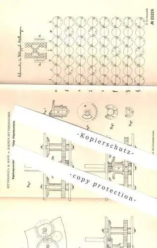 original Patent - Rittershaus & Sohn , Barmen / Rittershausen , 1882 , zweifädige Klöppelmaschinen | Klöppeln | Stricken