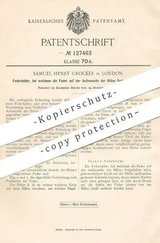 original Patent - Samuel Henry Crocker , London England 1900 , Federhalter | Füllhalter , Füller , Schreibfeder , Feder