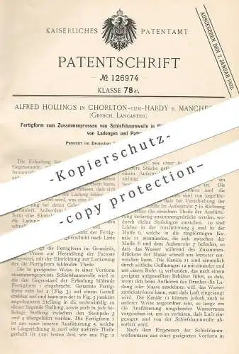 original Patent - Alfred Hollings , Chorlton cum Hardy | Manchester , Lancaster | Pressen von Schießbaumwolle | Patronen