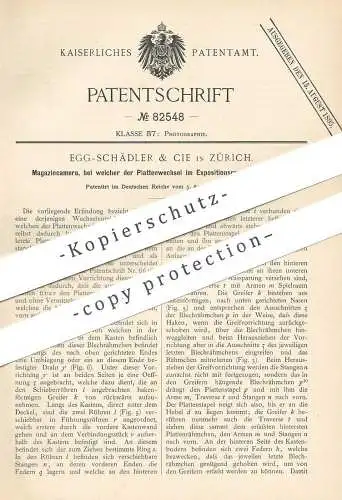 original Patent - Egg Schädler & Cie , Zürich / Schweiz 1894 , Magazinkamera | Magazin - Kamera | Fotograf , Photography