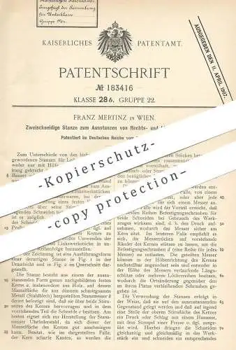 original Patent - Franz Mertinz , Wien , Österreich , 1905 , Zweischneidige Stanze zum Ausstanzen | Stanzen | Presse !!