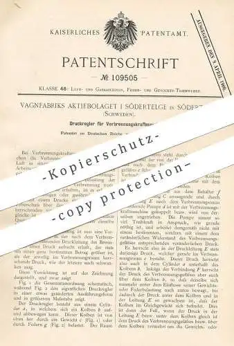 original Patent - Vagnfabriks Aktiebolaget i Södertelge , Schweden , 1897 , Druckregler für Verbrennungsmotor | Motor !!