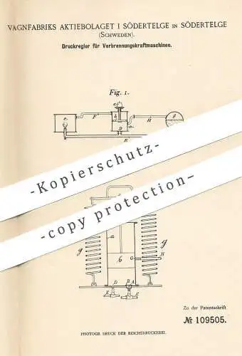 original Patent - Vagnfabriks Aktiebolaget i Södertelge , Schweden , 1897 , Druckregler für Verbrennungsmotor | Motor !!