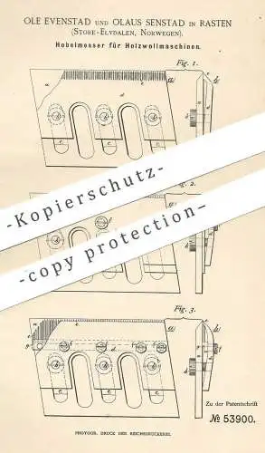 original Patent - Ole Evenstad , Olaus Senstad , Rasten , Store Elvdalen  Norwegen | Hobelmesser | Hobel , Messer , Holz