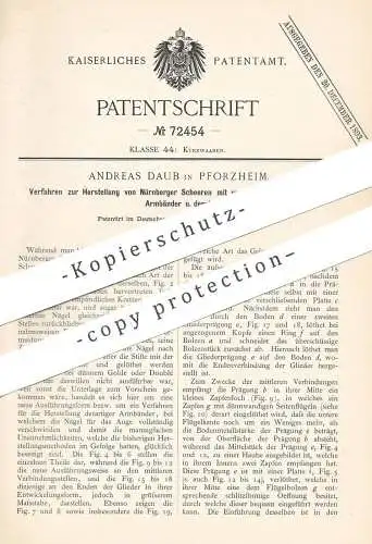 original Patent - Andreas Daub , Pforzheim , 1893 , Nürnberger Scheren für Armband , Schmuck , Kette , Ketten !!!