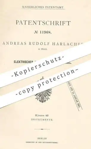 original Patent - Andreas Rudolf Harlacher , Prag , 1879 , Elektrischer hydrometischer Flügel | Wasserdruck !!