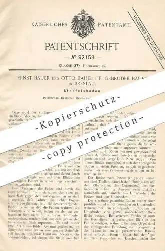 original Patent - Ernst Bauer , Otto Bauer , Breslau  1896 , Stabfußboden | Holz - Fußboden | Parkett , Tischler , Boden