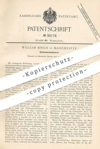 original Patent - William Birch , Manchester , England , 1896 , Schlammentwässerer | Schlamm - Entwässerung | Filter !!!