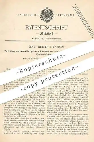 original Patent - Ernst Heynen , Barmen , 1894 , Klammerheftmaschine |  Klammer - Heftmaschinen | Papier heften !!