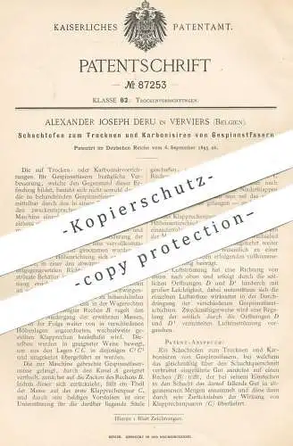 original Patent - Alexander Joseph Deru , Verviers , Belgien , 1895 , Schachtofen | Ofen | Gespinnstfasern , Fasern