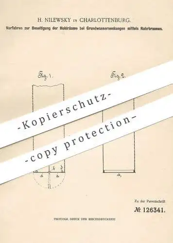 original Patent - H. Nilewsky , Berlin / Charlottenburg , 1900 , Grundwasser - Rohrbrunnen | Brunnen , Wasser !