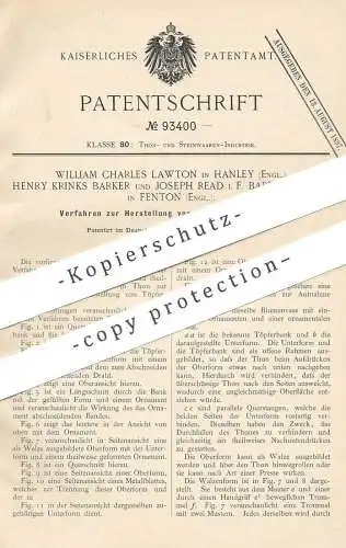 original Patent - William Charles Lawton , Hanley | Henry Krinks Barker | Joseph Read , Fenton , England , Ton Ornamente