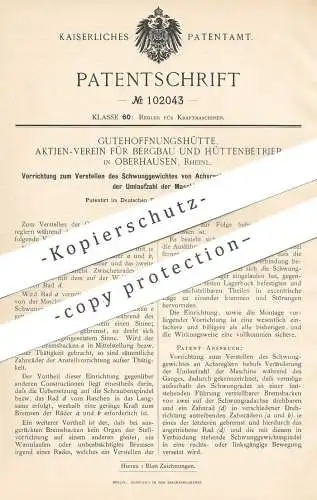 original Patent - Gutehoffnungshütte , Aktien Verein für Bergbau & Hüttenbetrieb , Oberhausen , 1898 , Motor - Regler