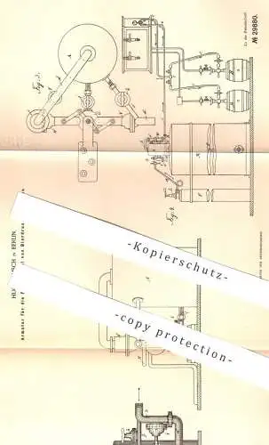 original Patent - Hugo Alisch , Berlin , 1884 , Armatur für die Druckkessel von Bierdruckanlage | Zapfanlage , Bier !!!