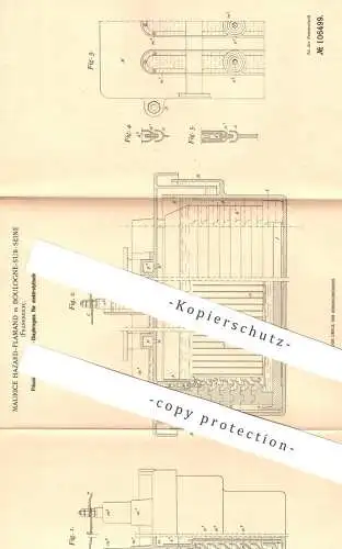 original Patent - Maurice Hazard Flamand , Boulogne Sur Seine , Frankreich , 1898 , Flüssigkeitsverschluss - Diaphragma