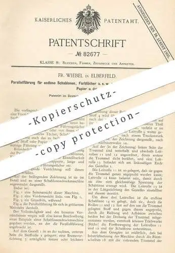 original Patent - Fr. Wiebel , Elberfeld , 1894 , Parallelführung an Druckmaschinen für Papier , Gewebe | Druck !!!