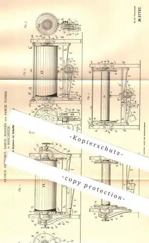 original Patent - Arthur Antrobus , Samuel Marsden , Samuel Furniss , Manchester , 1890 , Anspannen der Webstuhl - Fäden