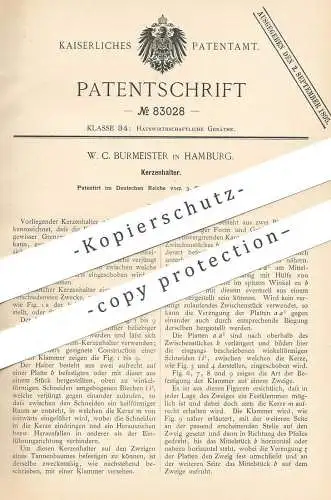 original Patent - W. C. Burmeister , Hamburg | Kerzenhalter | Kerzen - Halter | Kerze , Kerzenständer | Weihnachtsbaum