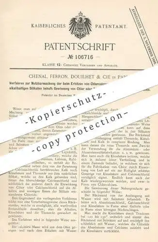 original Patent - Chenal , Ferron , Douilhet & Cie , Paris , Frankreich , 1898 , Gewinnung von Chlor oder Salzsäure !!