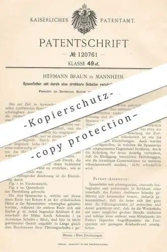 original Patent - Hermann Braun , Mannheim , 1900 , Spannfutter | Maschine , Bohrmaschine , Fräse , Drehbank | Fräsen !!