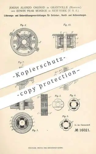 original Patent - Josiah Alonzo Osgood , Grantville , Massachusetts | Edwin Pear Monroe , New York USA | Kolben , Ventil