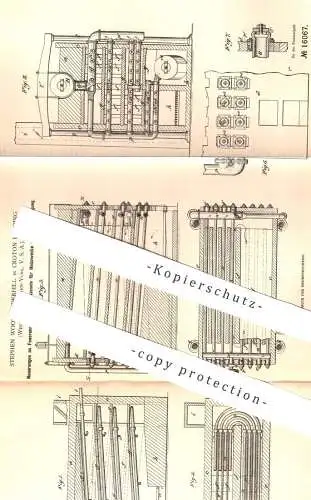 original Patent - Stephen Wood Underhill , Croton Landing , West Chester , New York , USA , 1880 , Feuerung , Kessel !!