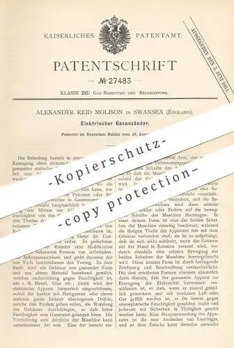 original Patent - Alexander Reid Molison , Swansea , England , 1883 , Elektrischer Gasanzünder | Gas , Zünder , Gasmotor