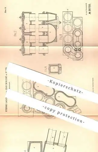 original Patent - Etienne Lagosse , Jean Bouché , Paris , Frankreich , 1885 , Gliederkessel | Kessel , Dampfkessel !!!