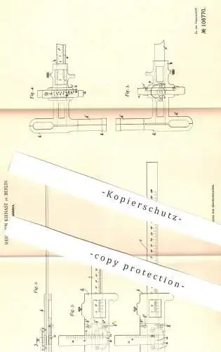 original Patent - Hermann Kienast , Berlin  1898 , Schublehre | Messlehre | Messschieber | Messen , Bemessen , Vermessen