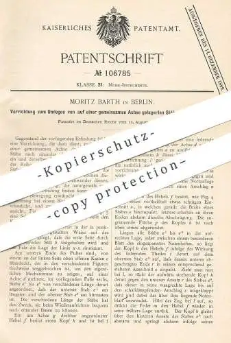 original Patent - Moritz Barth , Berlin , 1898 , Wendearm für Notenblätter | Musikinstrument , Musik , Notenständer !!!