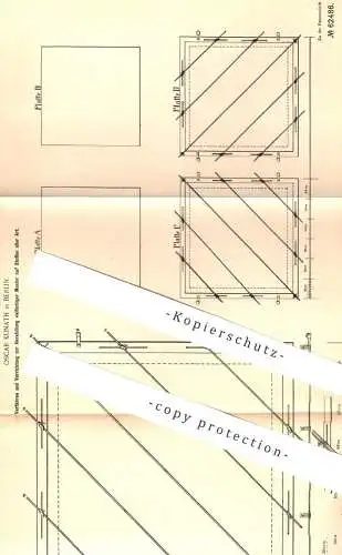 original Patent - Oscar Kunath , Berlin , 1891 , Herst. vielfarbiger Muster auf Stoff | Stoffe , Gewebe , Schneider !!!