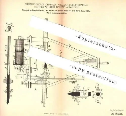 original Patent - Frederic George Chapman , William G. Chapman , F. Mitchell Dearing , London , Bogenlichtlampe | Lampe