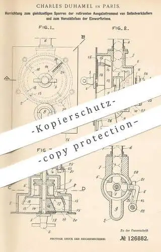 original Patent - Charles Duhamel , Paris Frankreich 1900 , Selbstverkäufer | Warenverkäufer , Verkaufsautomat , Automat