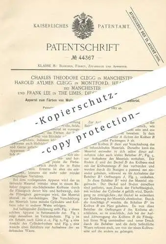 original Patent - Ch. Th. Clegg , Manchester | Harold Aylmer Clegg , Montford | Frank Lee , The Limes | Färben von Wolle