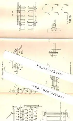 original Patent - Anton Kastner , Wien , 1884 , Moosegge | Moos - Egge | Eggen , Pflug , Pflügen | Landwirt , Gärtner